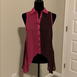 Material Girl Pink & Black Blouse